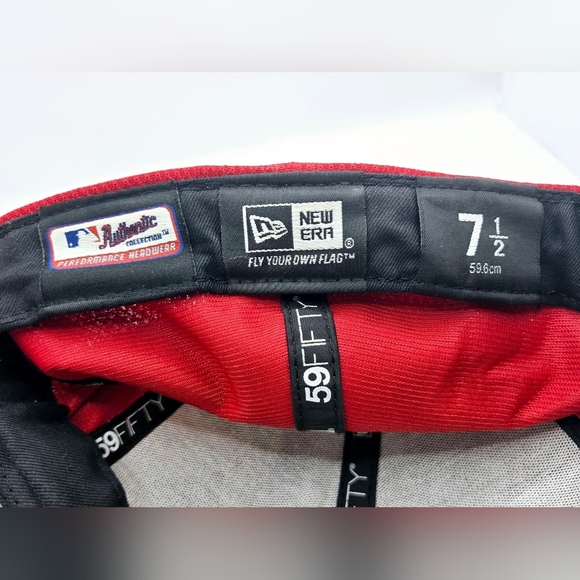 New Era 59Fifty Los Angeles Angels Anaheim MLB Hat/Cap fitted Sz 7 1/2 On Field - Picture 8 of 8